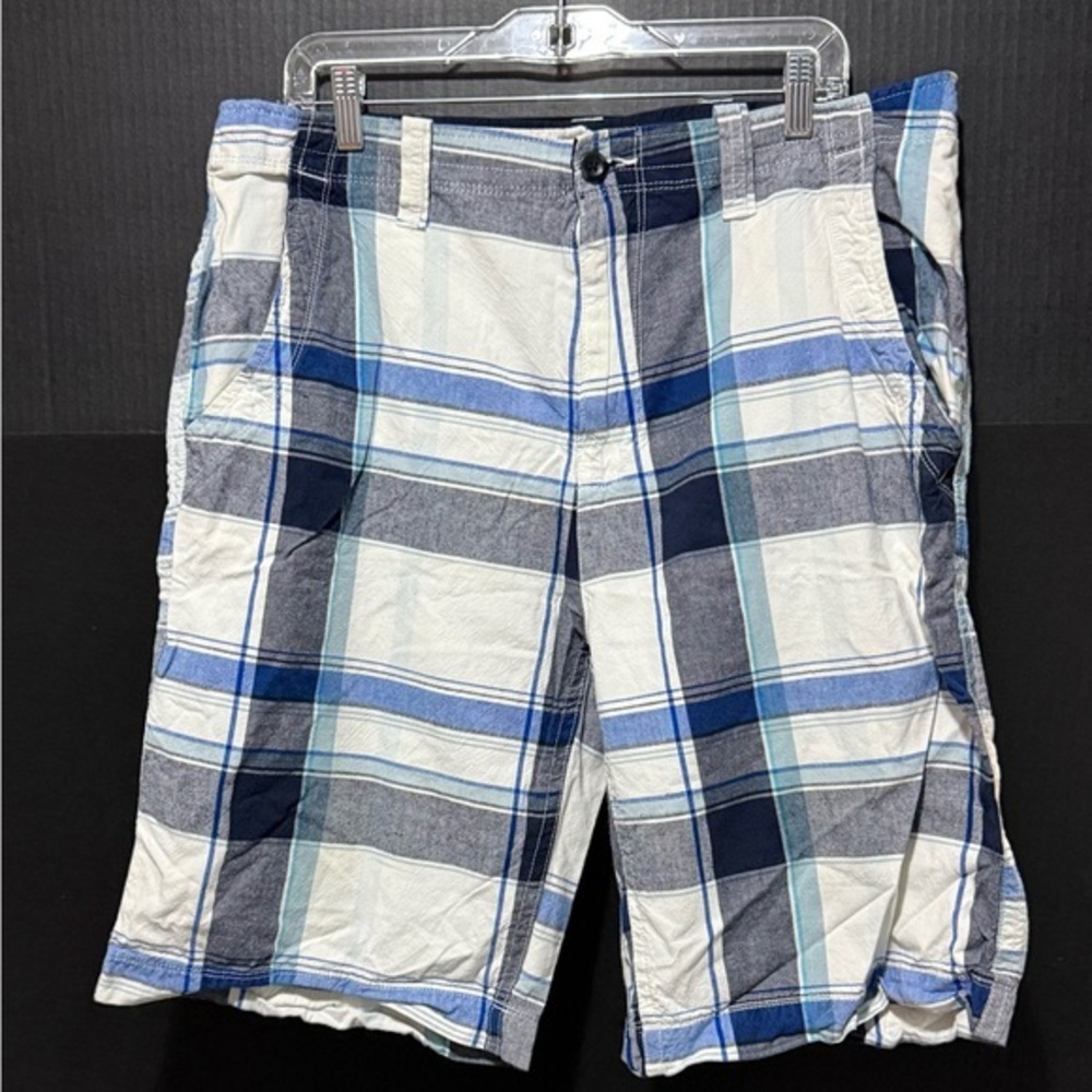 🛷Arizona Blue White Plaid Cotton Shorts